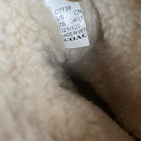 COACH PUFFER SNOW BOOTS COMBAT BOOTS NAVY/ RED Women- SZ 7 - Picture 10 of 14